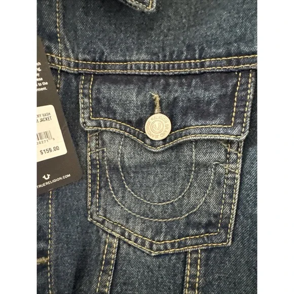 True Religion‎ Men's Jesse Denim Trucker Jacket Medium Wash Size Medium NEW $159